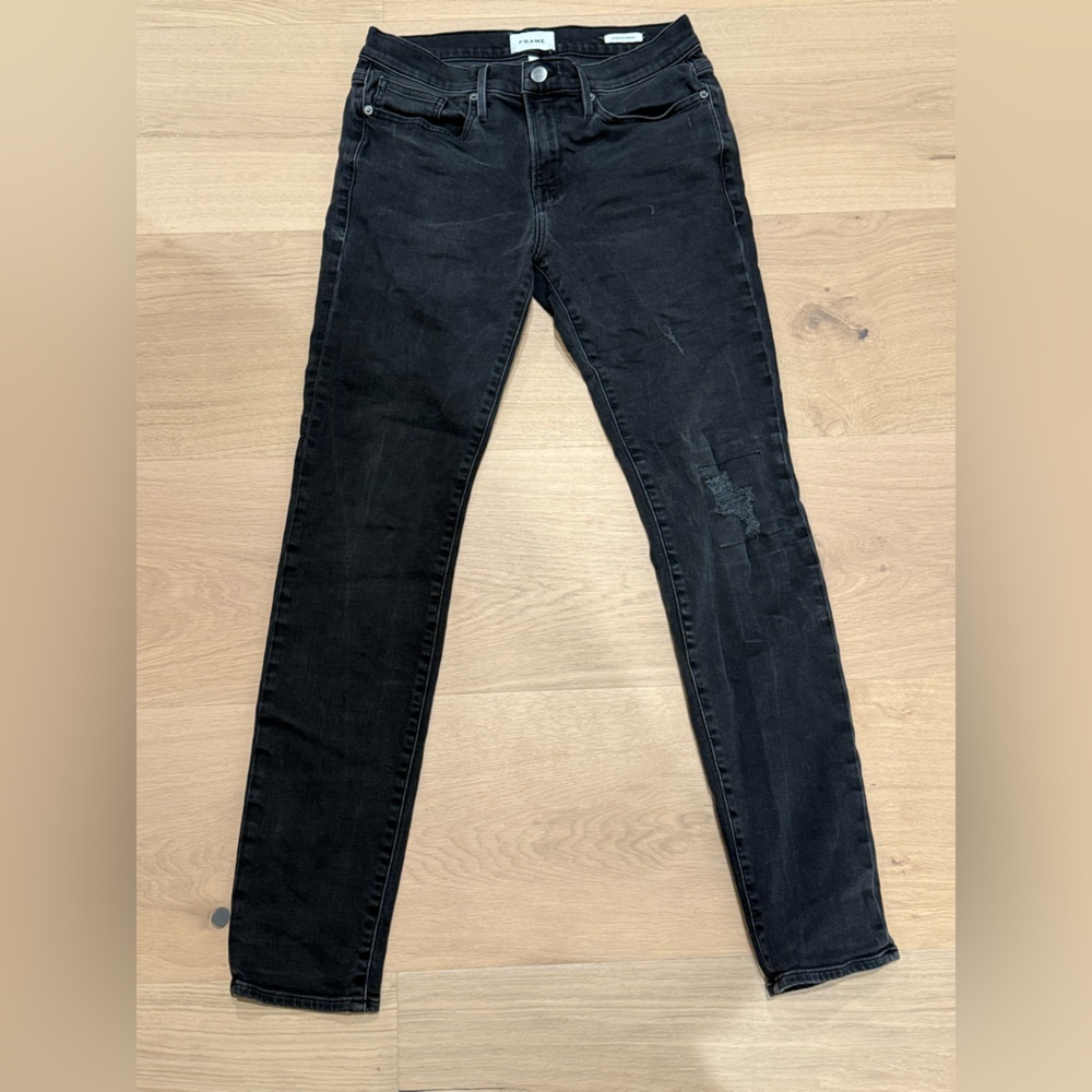 Frame Denim L'Homme Skinny Jeans in Charcoal